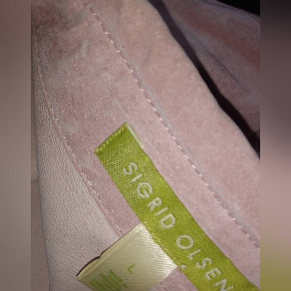 Sigrid Olsen Suede Leather Button Down Jacket or Top - Picture 3 of 13